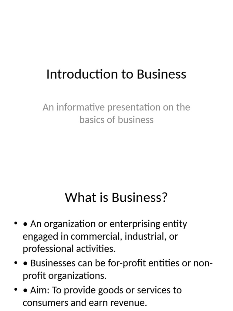 Business Basics: Types and Functions | PDF
