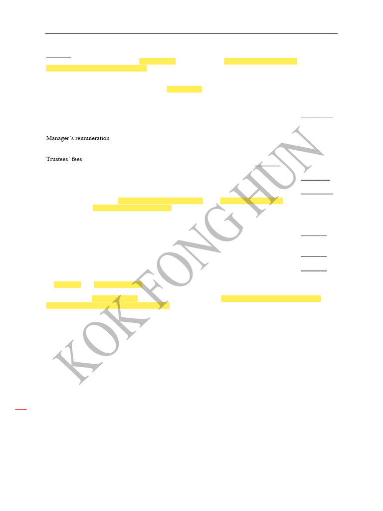 Unit Trust, Reit, Ihc418 | PDF | Tax Deduction | Expense