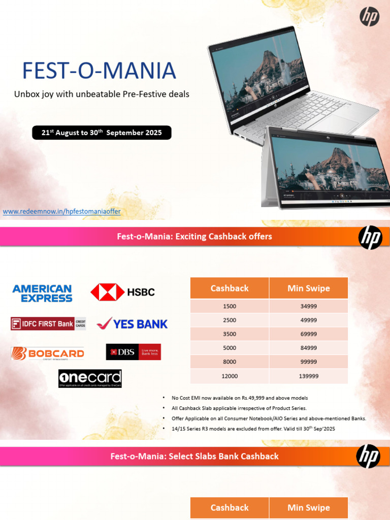 HP Fest-O-Mania Cashback Offers 2025 | PDF | Credit Card | Payments
