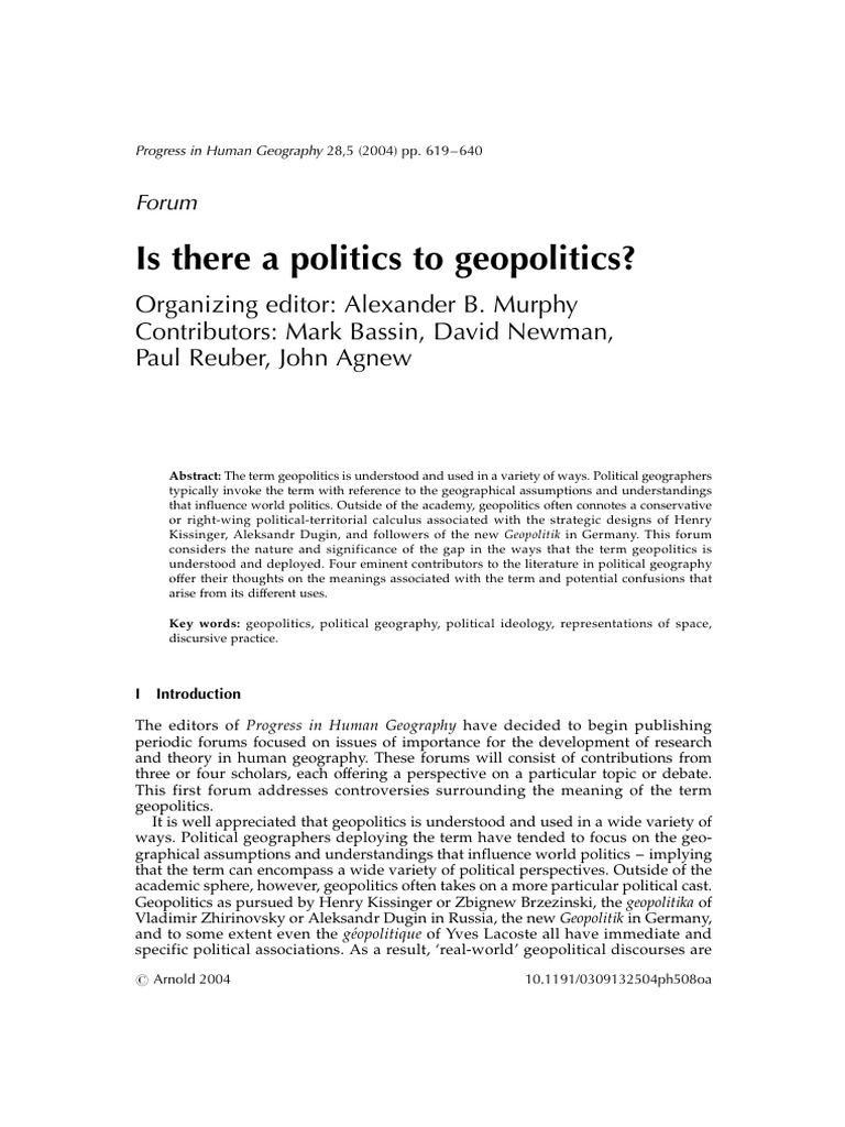 Is There A Politics To Geopolitics | PDF | Geopolitics | Liberal Arts ...