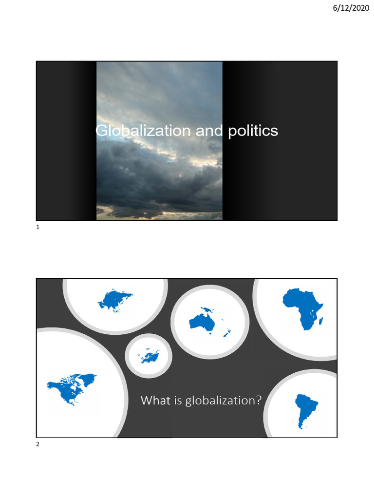 SOSCA101 Supplementary Lecture 1 Globalization and Politics - 0512 ...