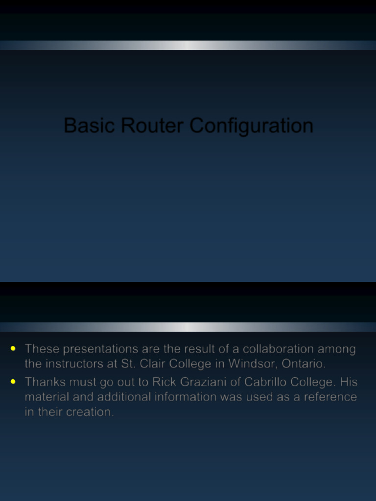Basic Router Configuration Guide | PDF | Command Line Interface ...