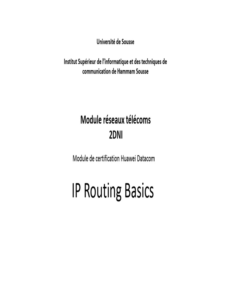 Huawei Datacom IP Routing Basics | PDF | Communications Protocols ...