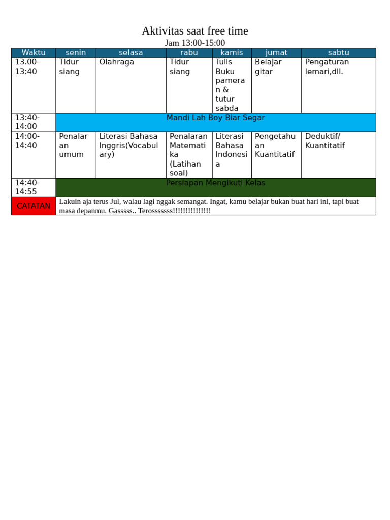 Jadwal Jul | PDF