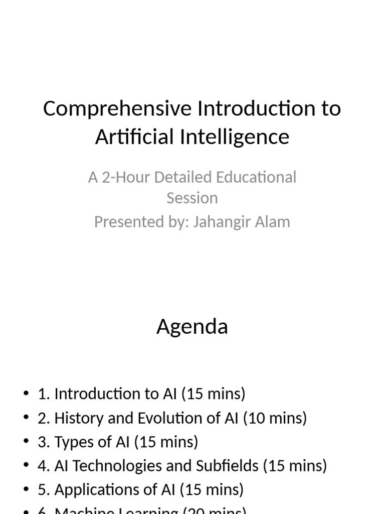 Artificial Intelligence 2 Hour Lecture | PDF | Artificial Intelligence ...