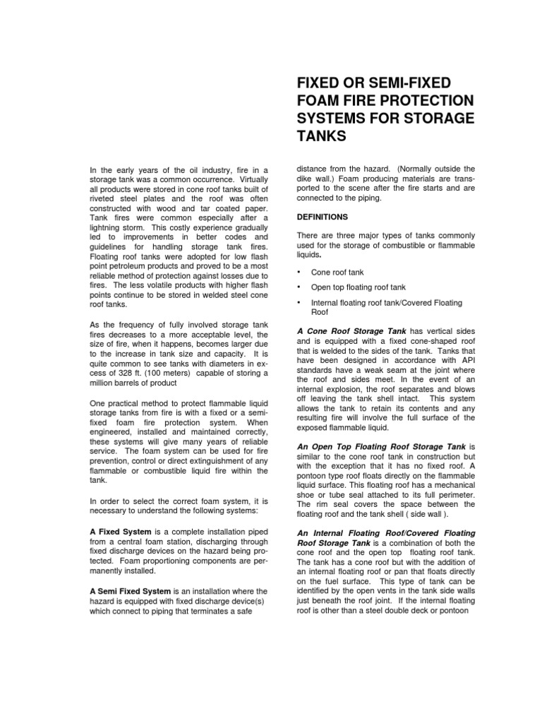 Storage Tank Fire Protection | PDF | Foam | Flammability