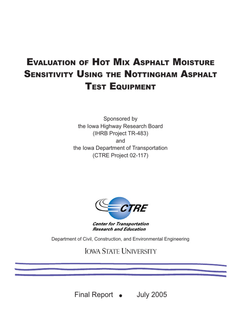 Hot Mix Asphalt Moisture Sensitivity Evaluation | PDF | Chemical ...