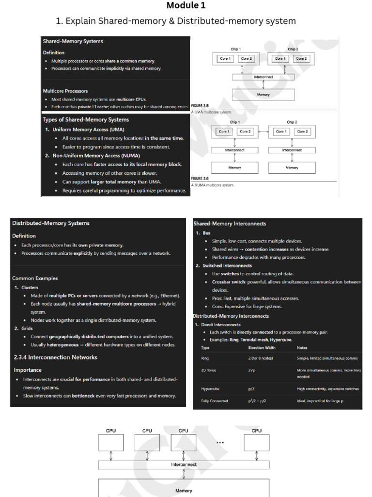 Shared & Distributed Memory Systems Guide | PDF