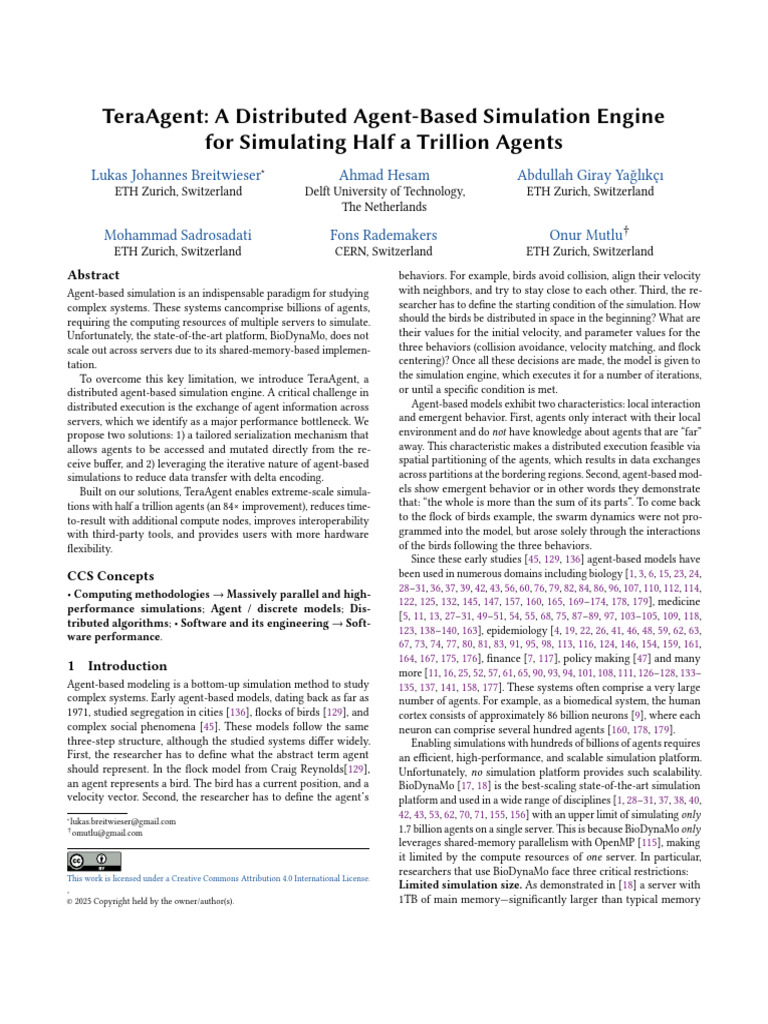 TeraAgent A Distributed Agent-Based Simulation Eng | PDF | Message ...