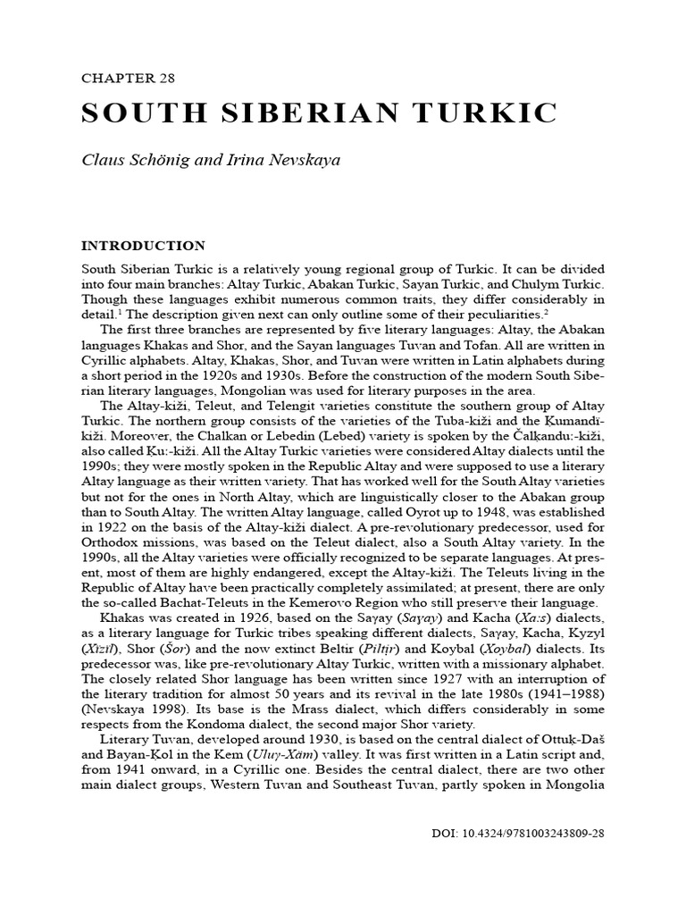 Turkic Languages (2022) - South Siberian Turkic | PDF | Clause ...