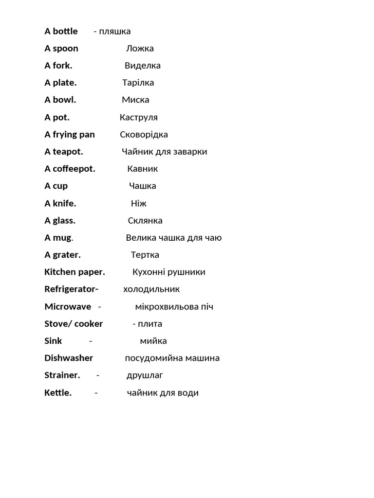 Words Kitchen Tools22 | PDF