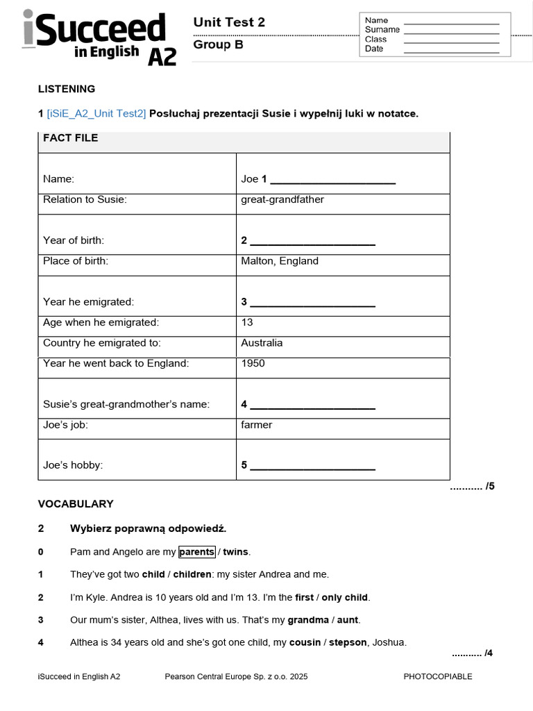 Unit 2 Unit Test Group B | PDF