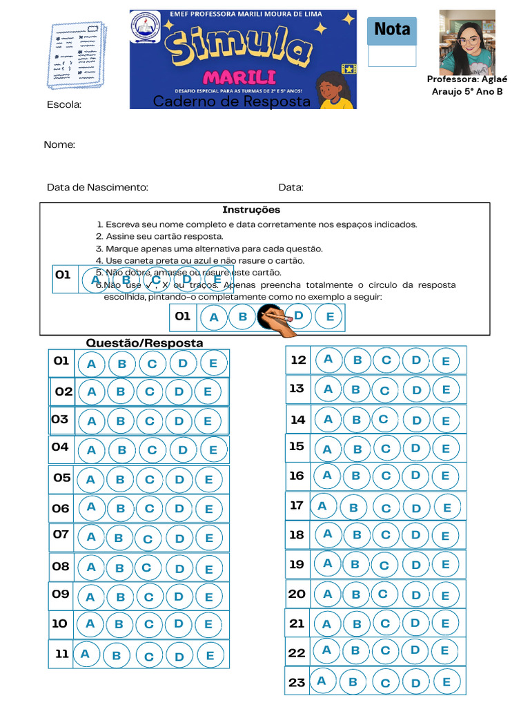 Caderno de Resposta para Alunos | PDF