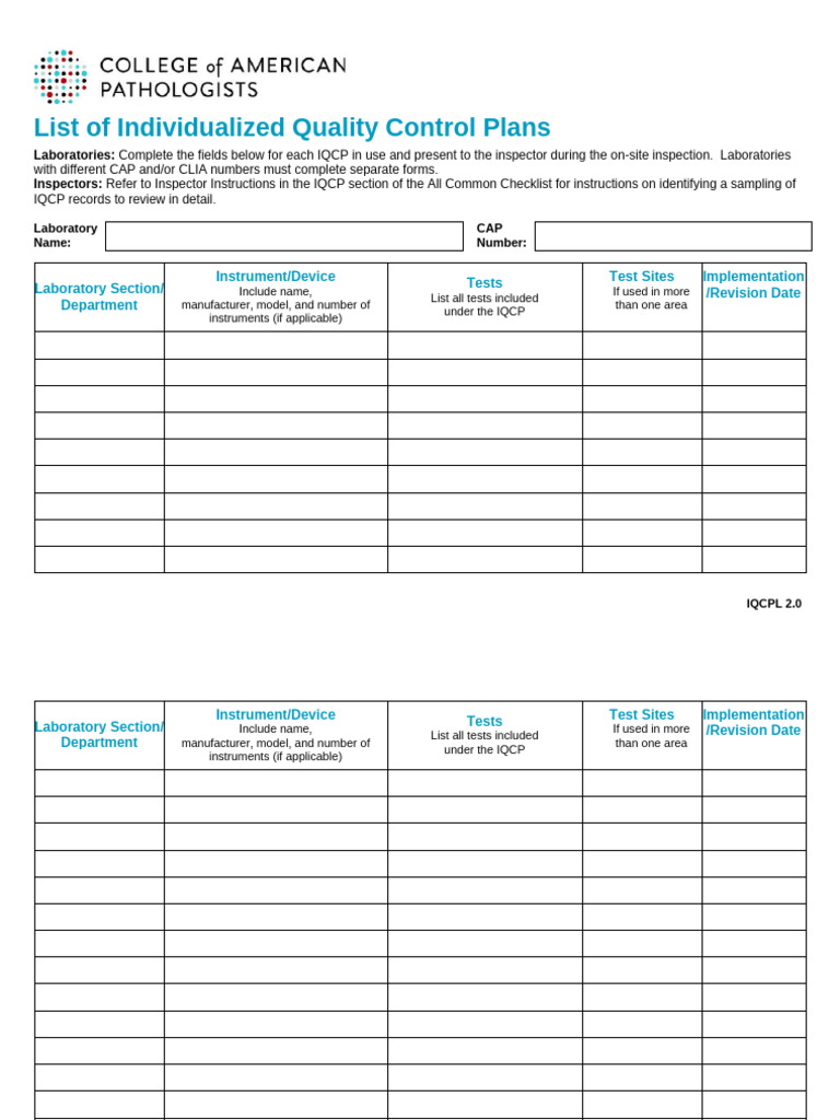 Individualized Quality Control Plans Guide | PDF