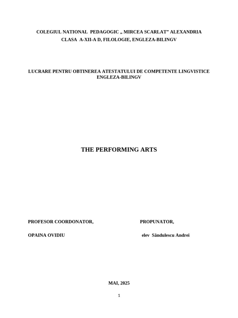 Importance of Performing Arts in Society | PDF | Performing Arts | Opera