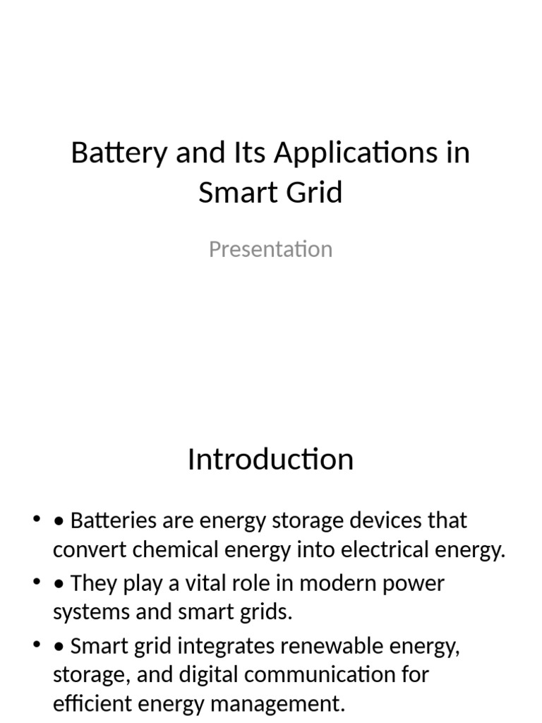 Battery and Smart Grid | PDF