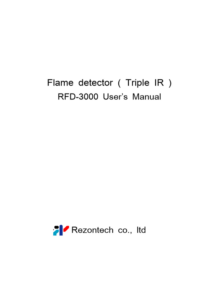 RFD-3000 Triple IR Flame Detector Manual | PDF | Relay | Screw