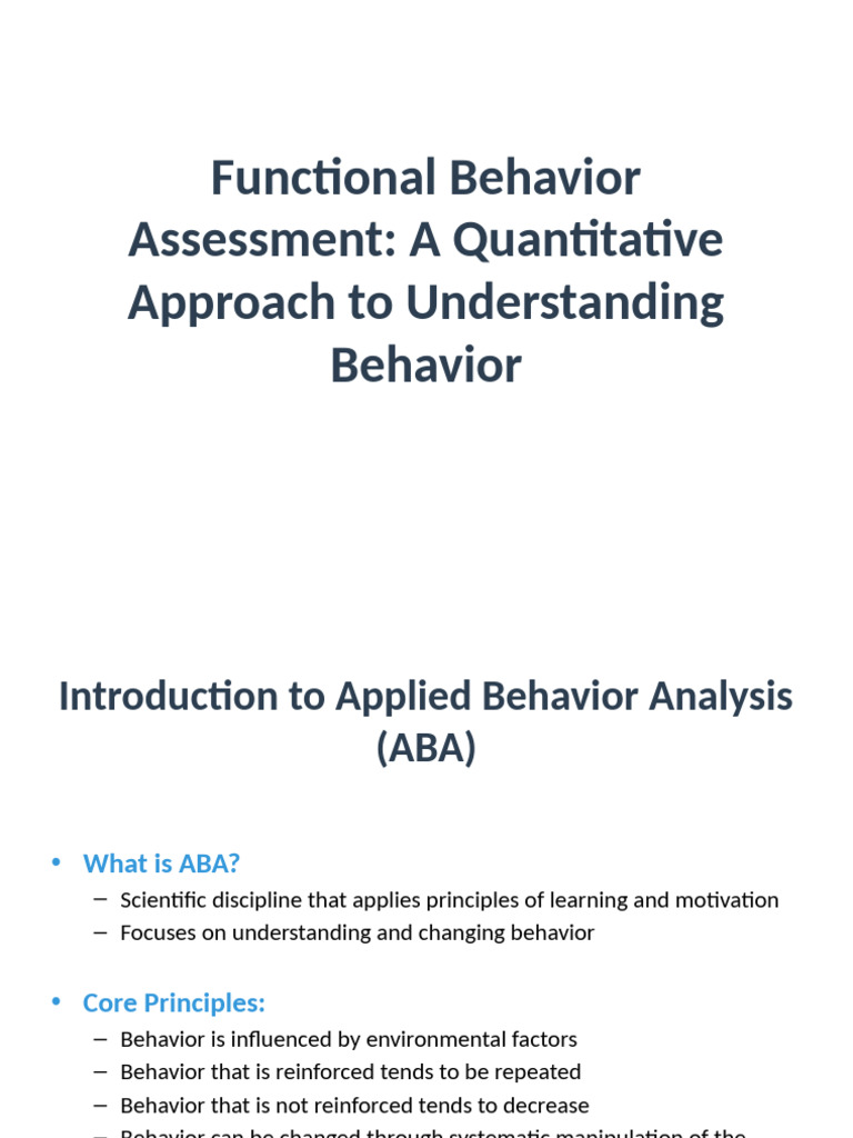 Quantitative Functional Behavior Assessment | PDF | Behavior ...