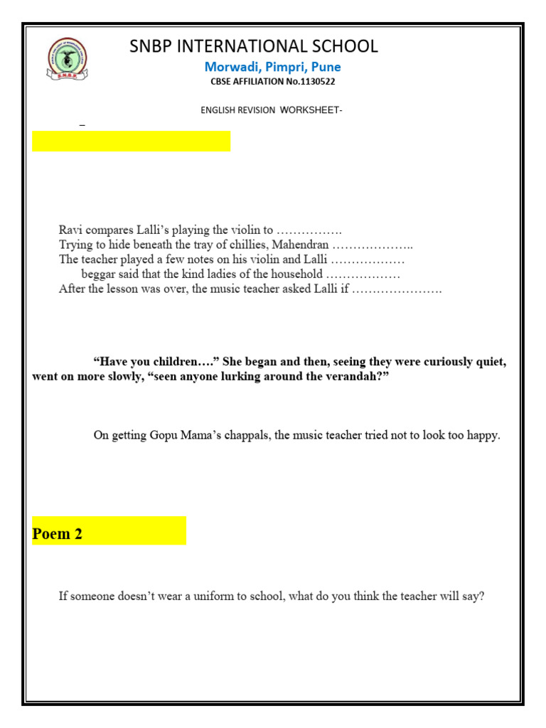 Grade 7 Revision of English Term 1 - 2882025132521 | PDF | Trees