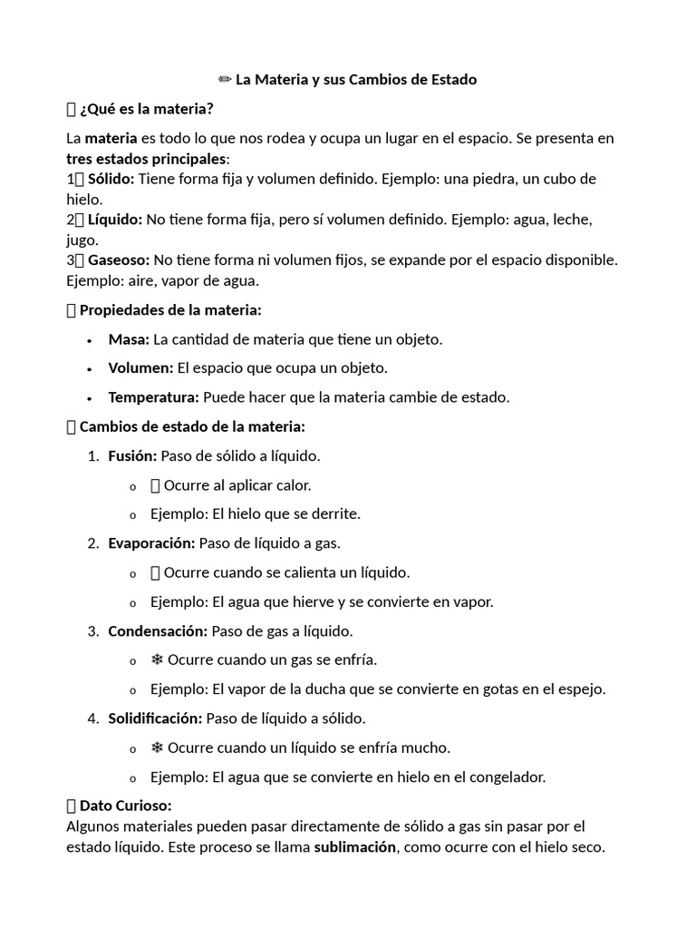 Estados y Cambios de la Materia | PDF | Líquidos | Vapor
