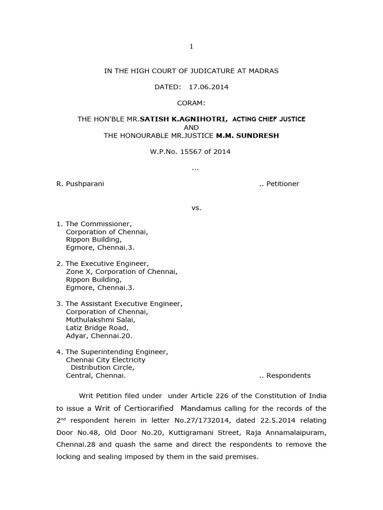 Writ of Certiorarified Mandamus Order | PDF | Common Law | Public Law