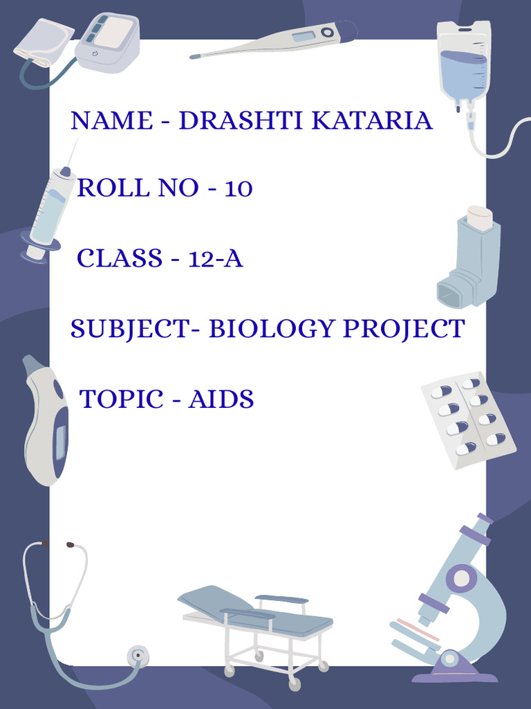 Blue Illustrated Health Page Border | PDF