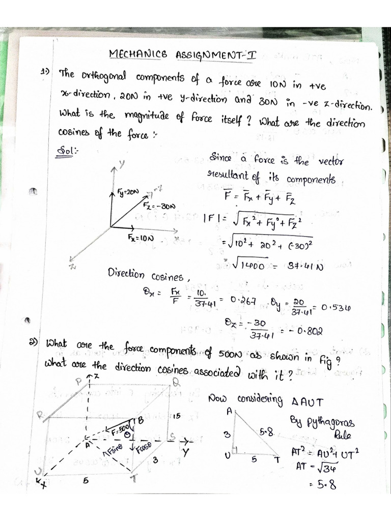 Mech Assignment 1 9.9.24 | PDF