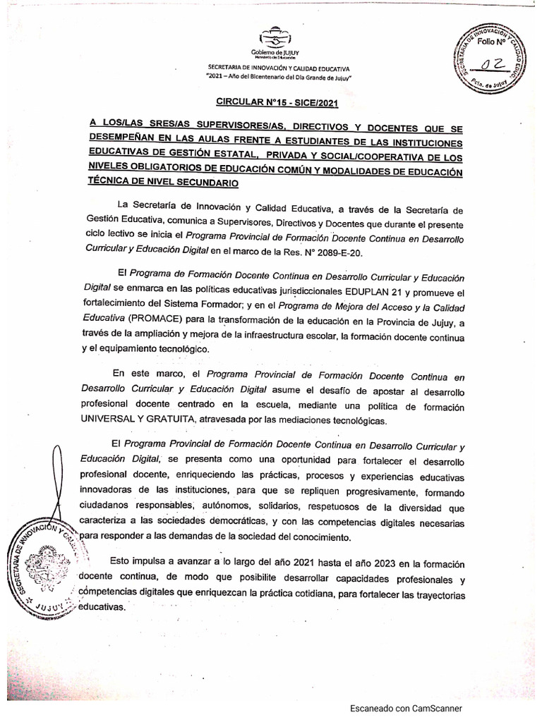 Circular 15 SICE 21 | PDF