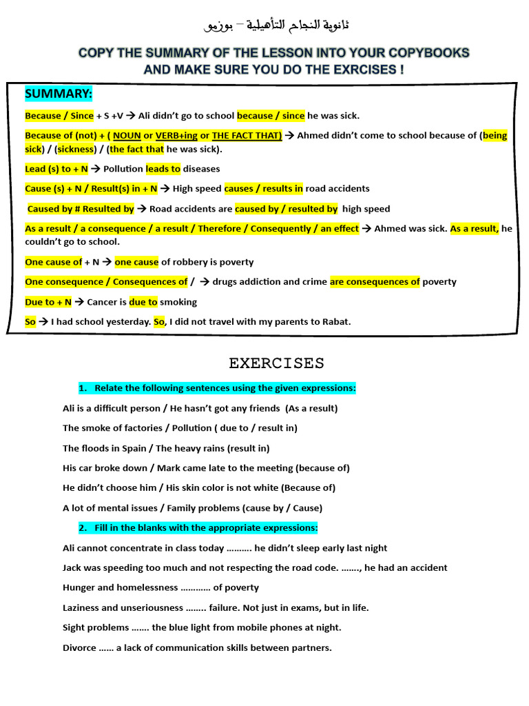Understanding Cause and Effect in English | PDF