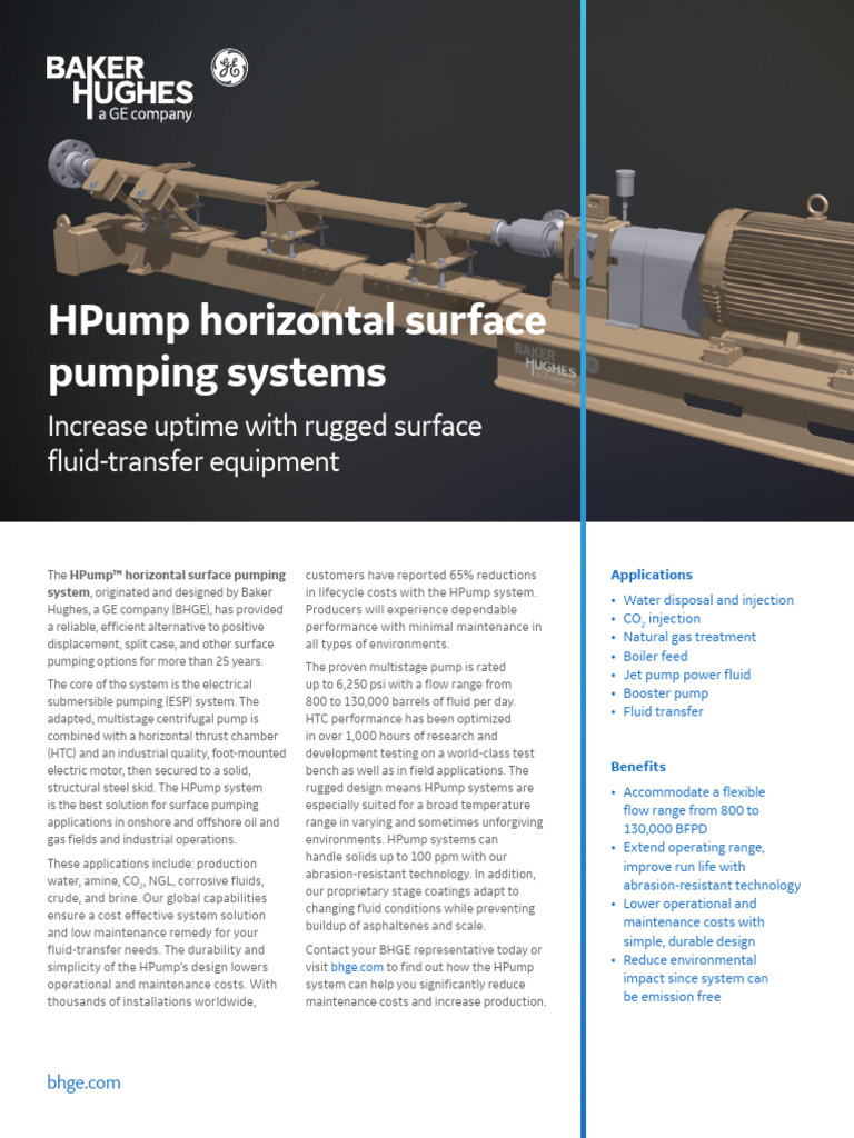 HPump™ Surface Pumping System Overview | PDF | Pump | Gases