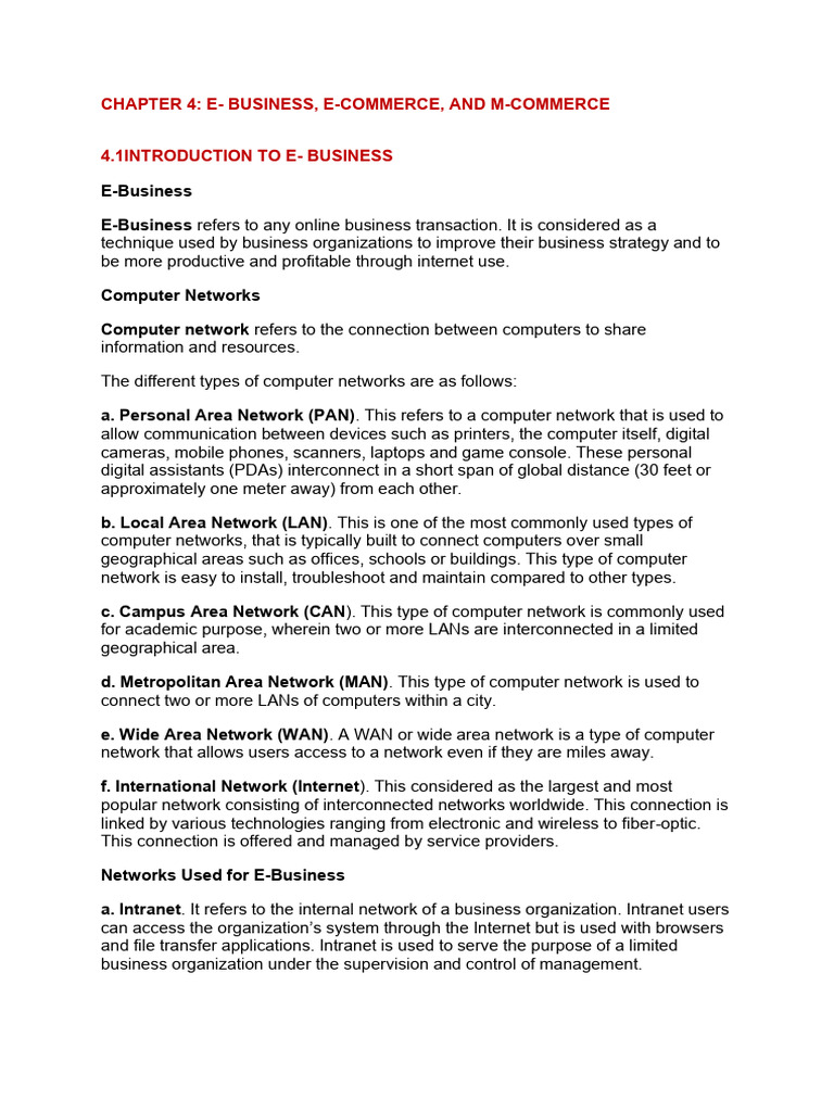 E-Business and E-Commerce Overview | PDF | Computer Network | E Commerce