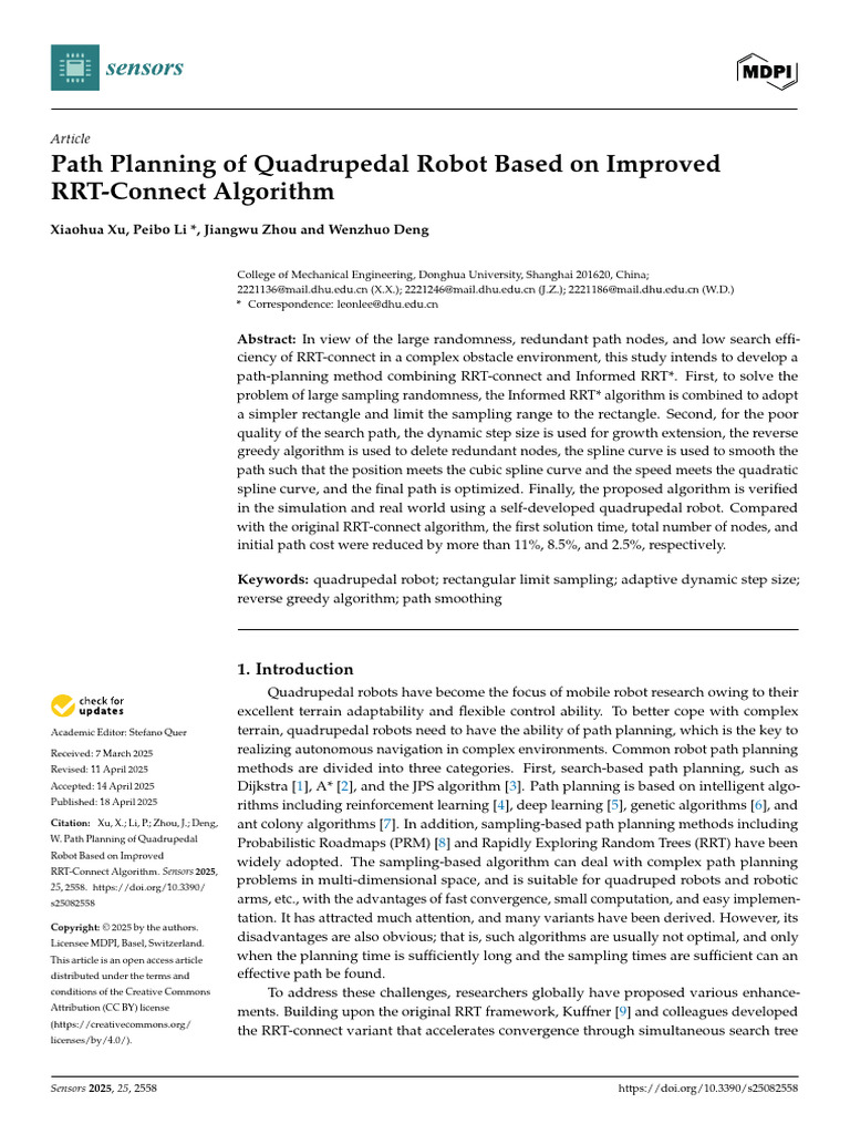 Quadrupedal Robot Path Planning RRT-Connect | PDF | Mathematical ...
