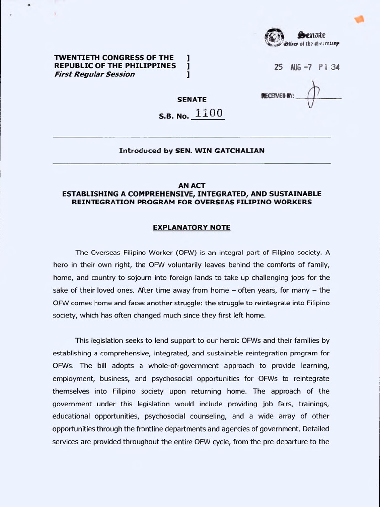 Comprehensive Reintegration for OFWs | PDF