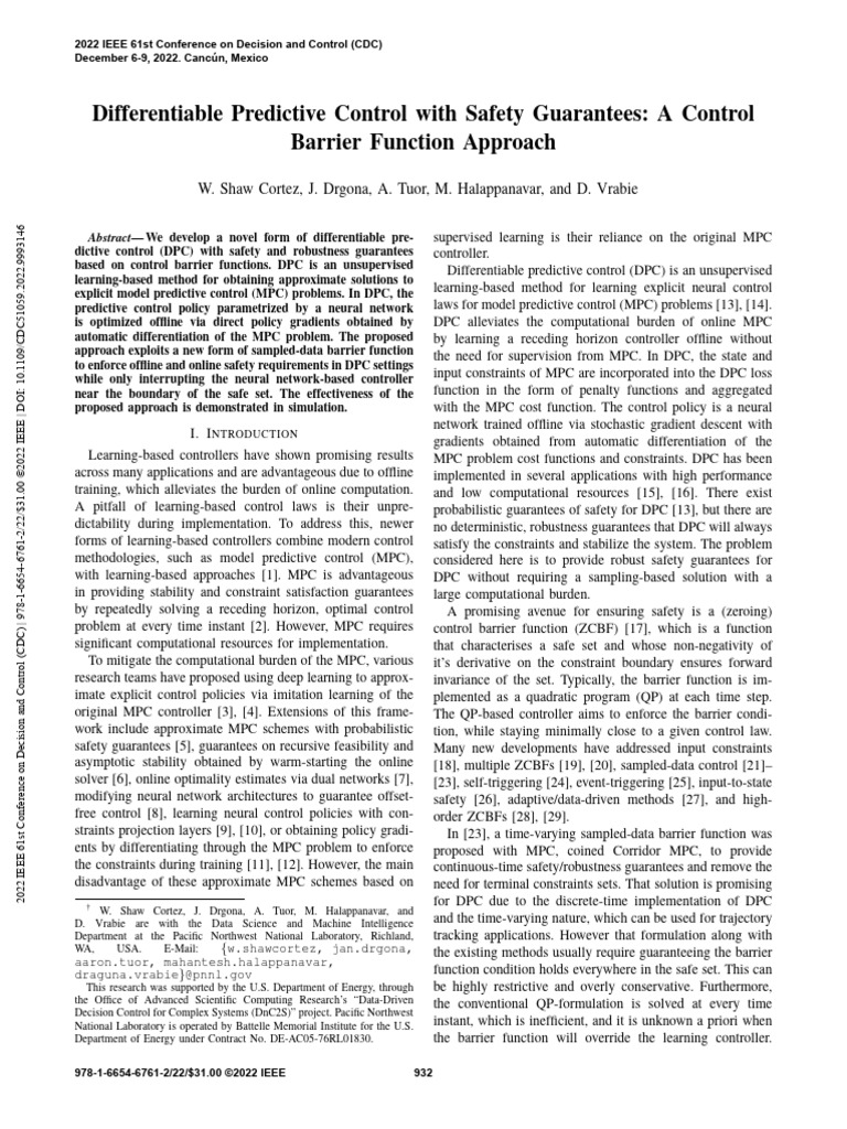 Safe Differentiable Predictive Control | PDF | Applied Mathematics ...