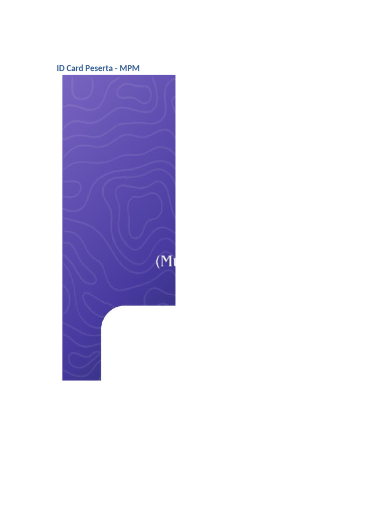 ID Card MPM 8 Pieces | PDF