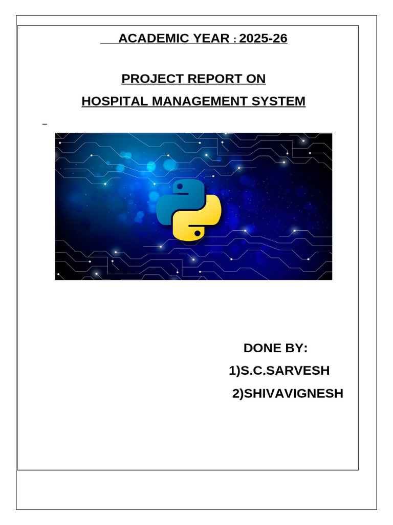 Hospital Management System Project Report | PDF | System | Computer Program