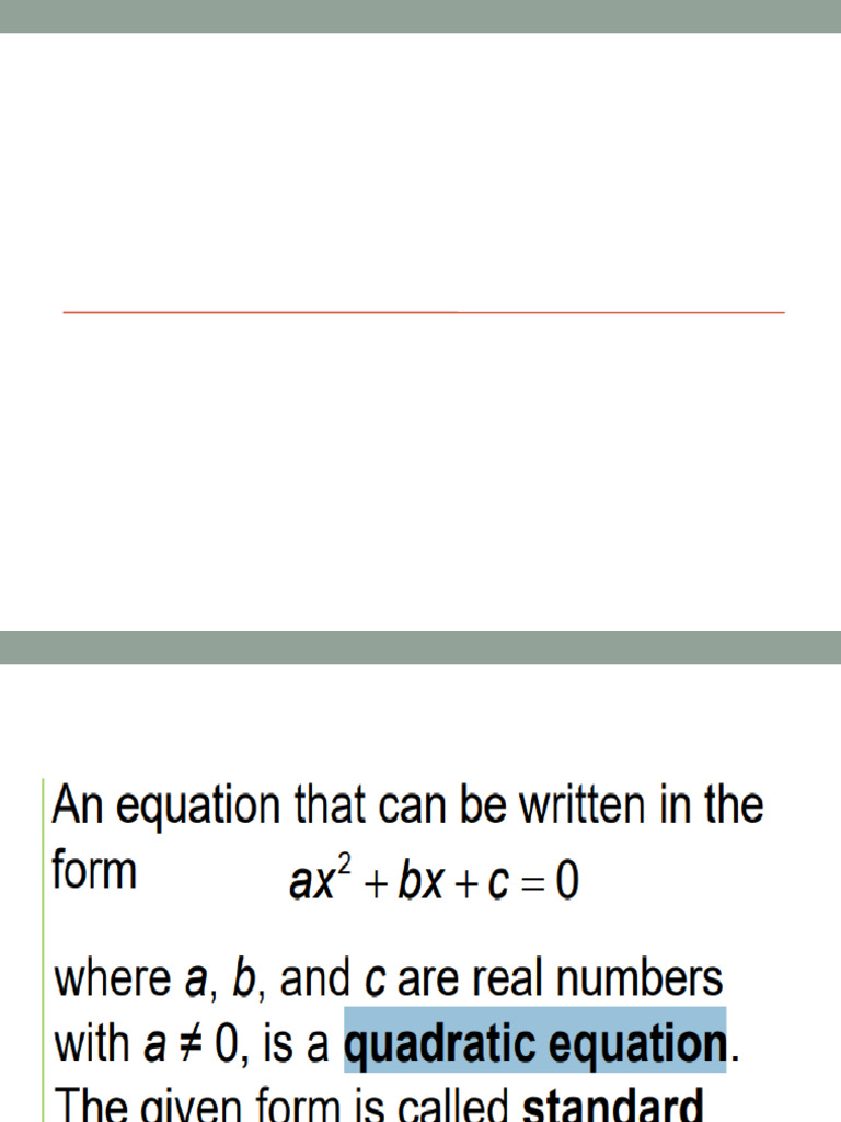 Solving Quadratic Equations Methods | PDF