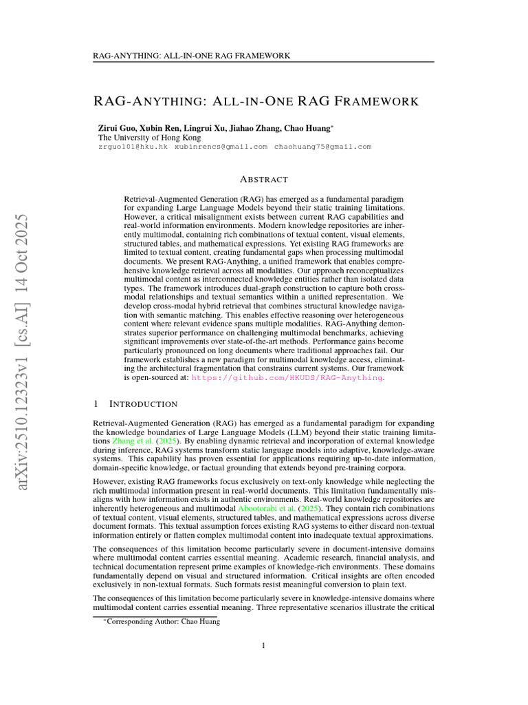 RAG-Anything: Multimodal Retrieval Framework | PDF | Information ...