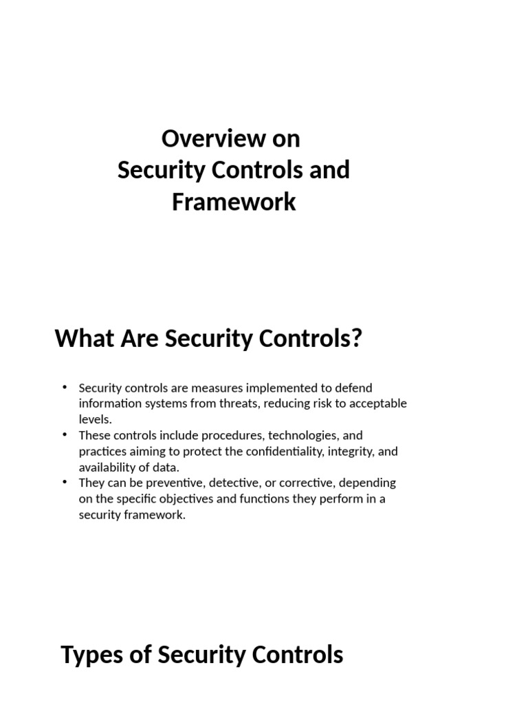 Security Controls Overview and Types | PDF | Information Security ...