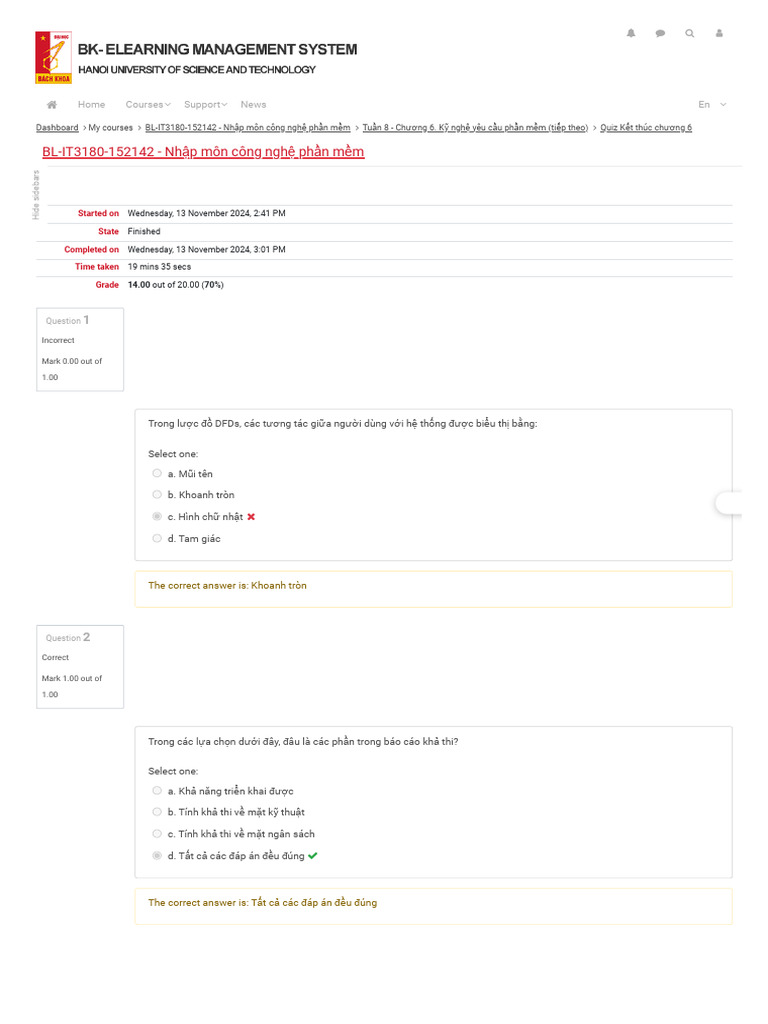 Quiz Kết Thúc Chương 6 - Attempt Review | PDF