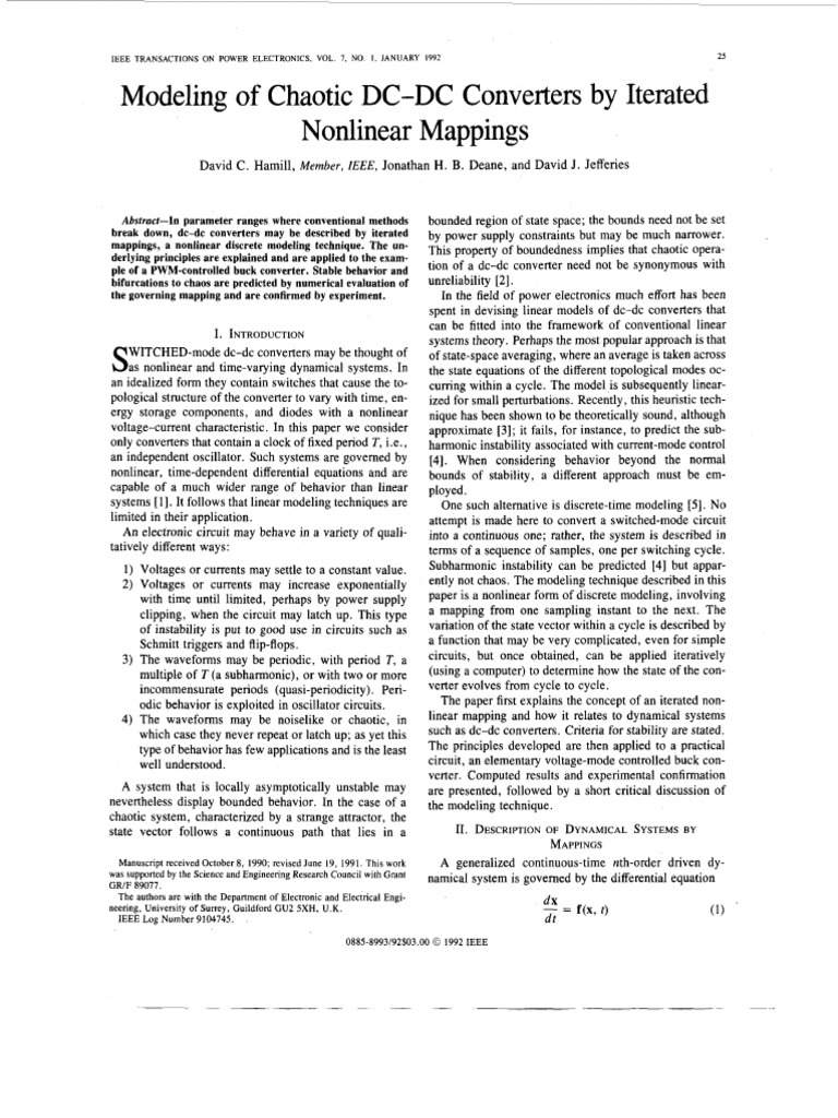 Chaotic Modeling of DC-DC Converters | PDF | Chaos Theory | Nonlinear ...