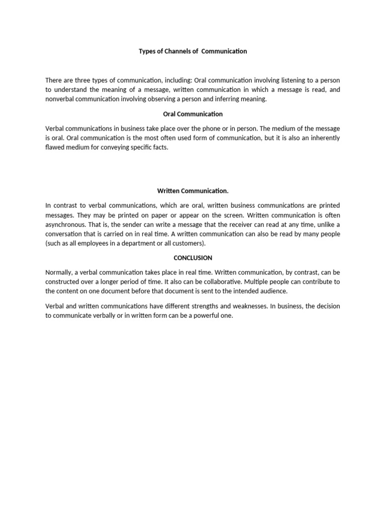 Types of Communication Channels Explained | PDF