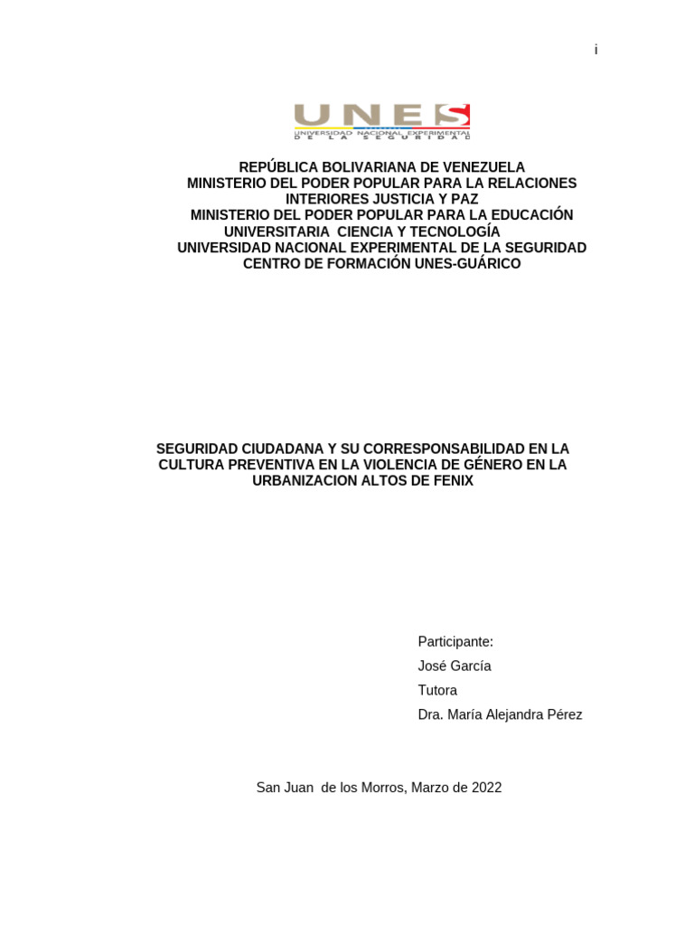 Seguridad Ciudadana y Violencia de Género | PDF | Violencia | La ...