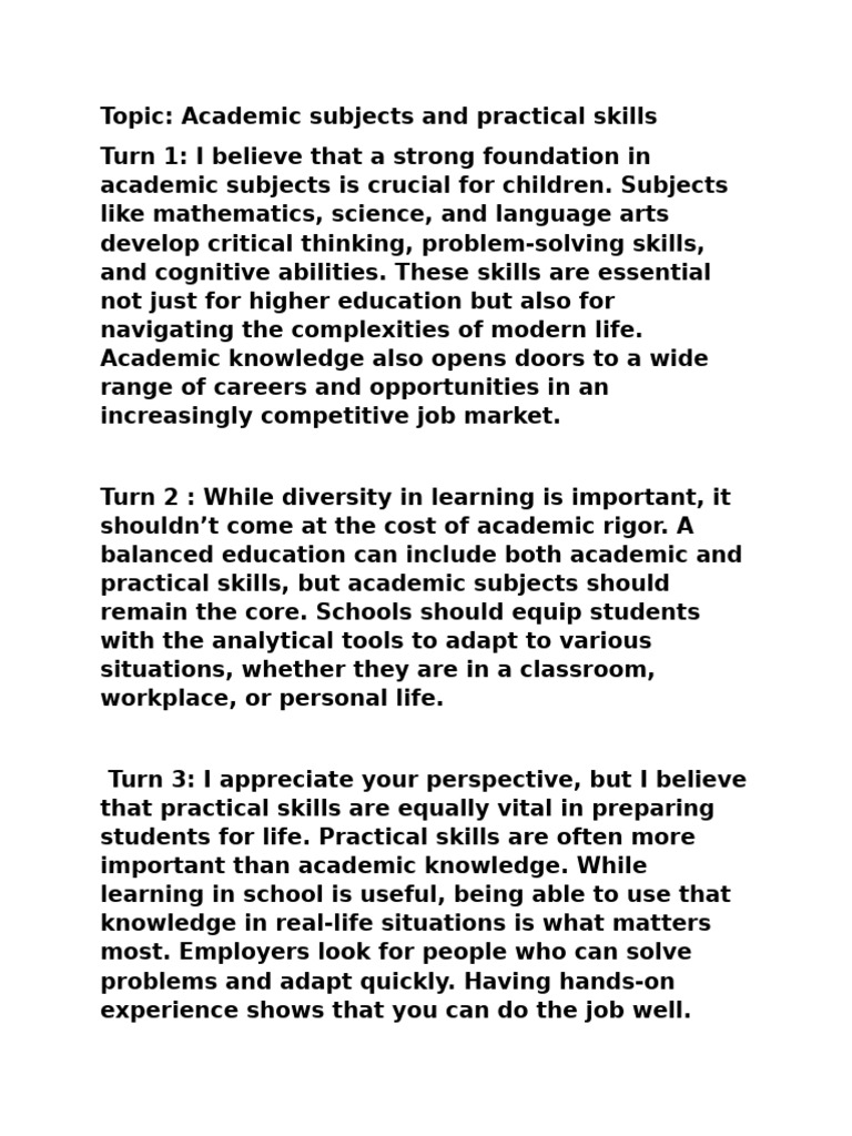 Balancing Academics and Practical Skills | PDF | Skill | Knowledge