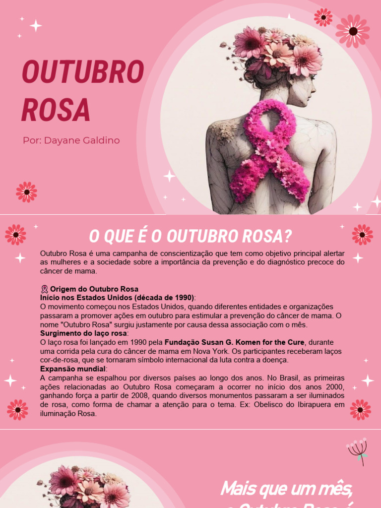 Outubro Rosa: Conscientização e Prevenção | PDF | Câncer de mama | Câncer