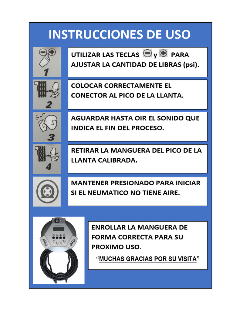 Instrucciones para Inflar Neumáticos | PDF