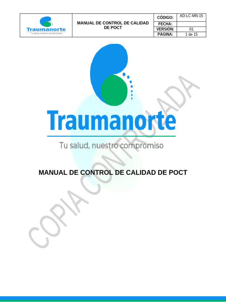 Ad-Lc-Mn-15 V1 Manual de Pruebas Point of Care Testing (Poct) | PDF ...
