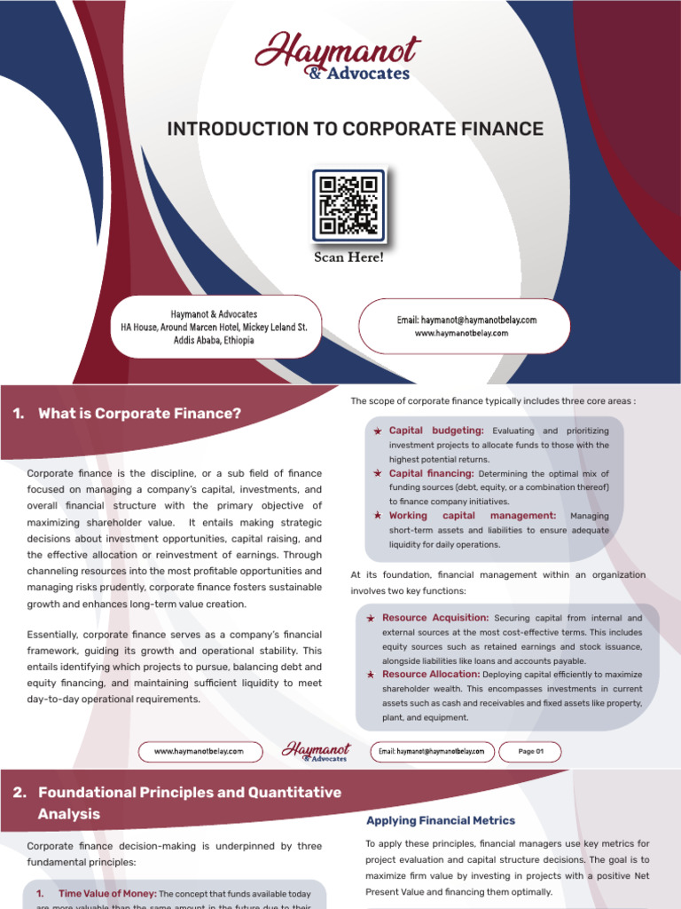 Introduction to Corporate Finance | PDF | Net Present Value | Internal ...