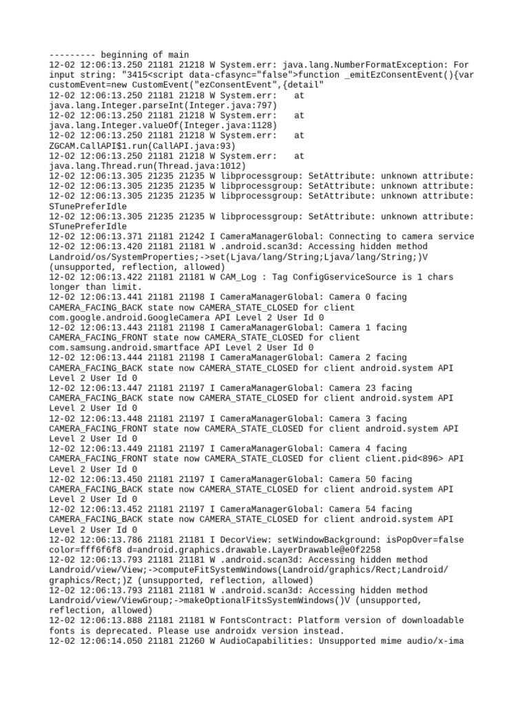 Java NumberFormatException Log Analysis | PDF
