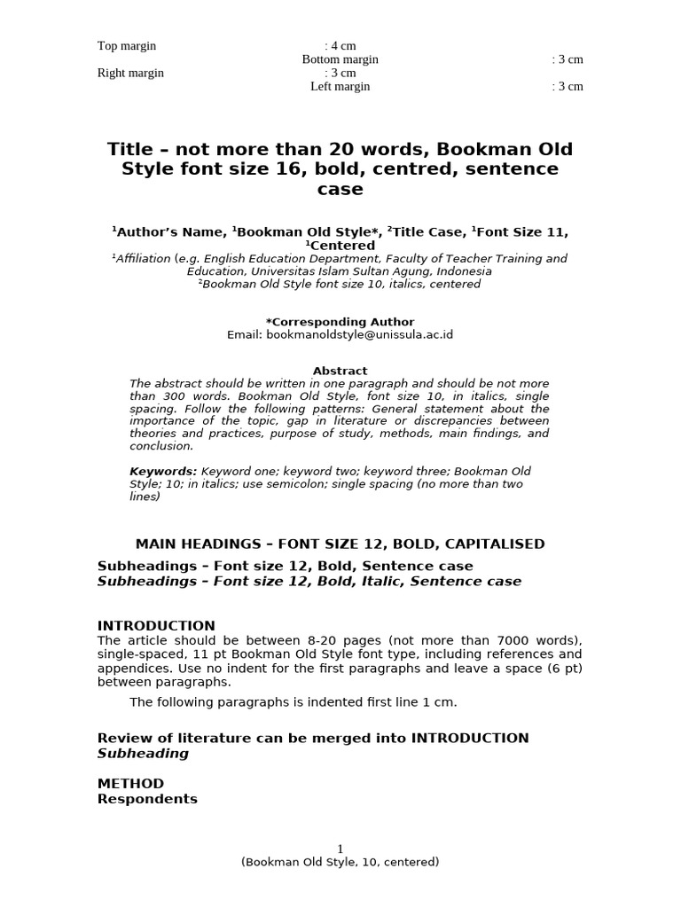 Article Template Edulite | PDF | Citation | Paragraph